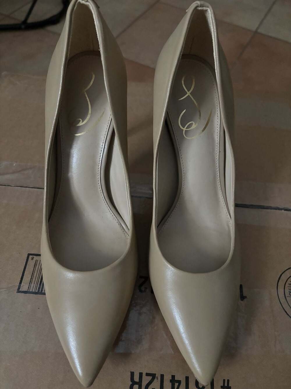 Sam Edelman Hazel Pumps Size 6.5 Nude Leather Stiletto